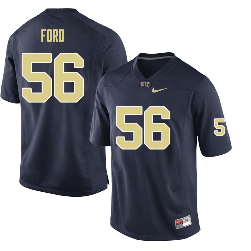 Men #56 Brandon Ford Pittsburgh Panthers College Football Jerseys Sale-Navy